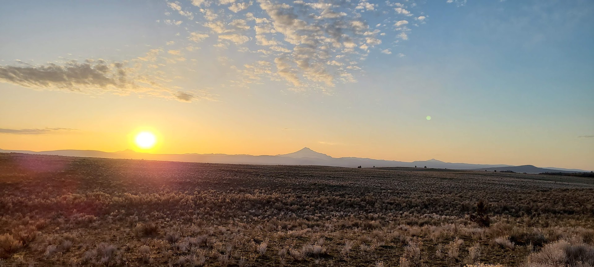 Sun setting over the high desert.